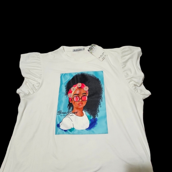 KOKO AILIS Women's Top w Bennie Buatsie Illustration 2X - Picture 3 of 4